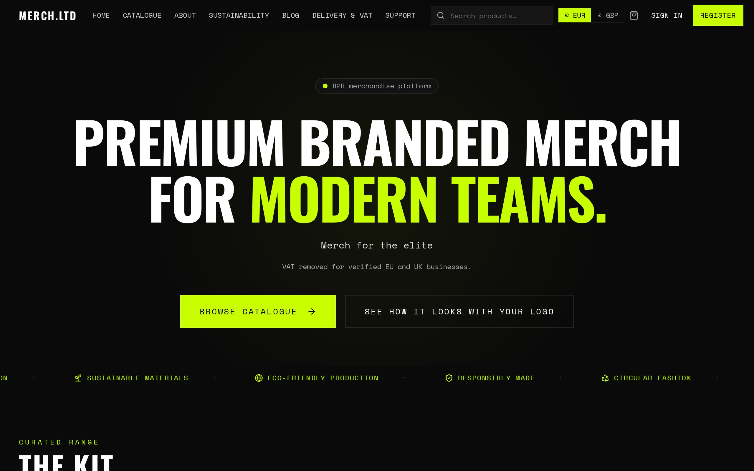 Premium branded merch for modern teams. preview